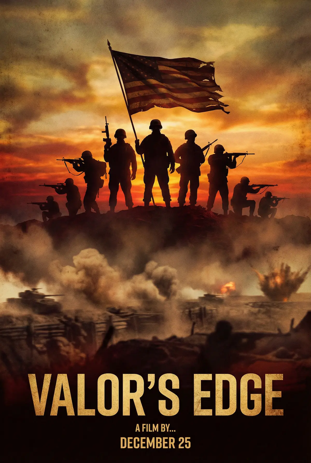 日本女优 出品战争史诗片《铁血意志》电影海报